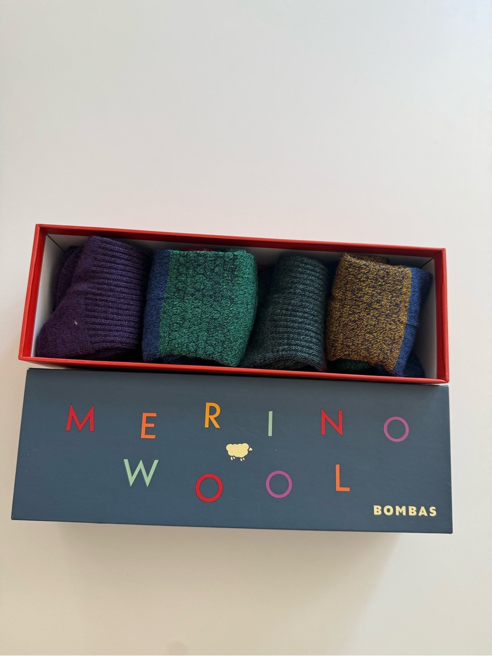 Bombas gift box Merino Wool Socks - Multi-Color 4-Pack